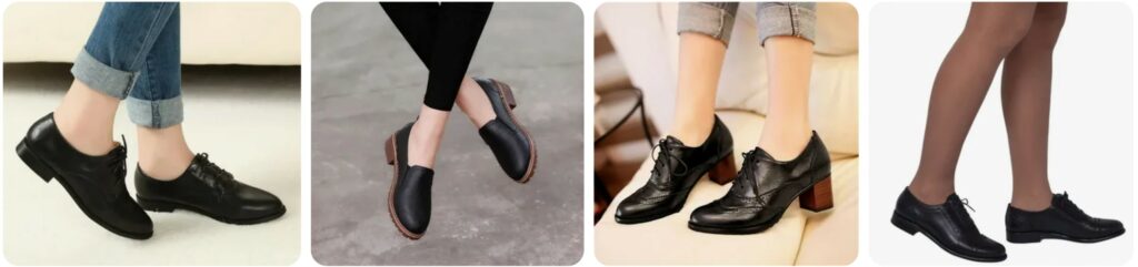 Демисезонные женские туфли на низком каблуке